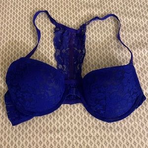 Blue Lace Racerback Padded Bralette
